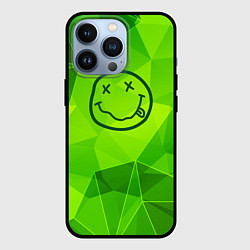 Чехол для iPhone 13 Pro Nirvana green poly, цвет: 3D-черный