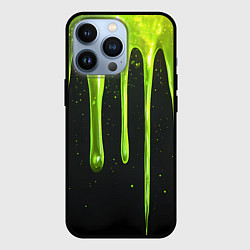 Чехол для iPhone 13 Pro Слизь зеленая текстура, цвет: 3D-черный