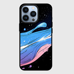 Чехол для iPhone 13 Pro Синяя волна на черном - текстура, цвет: 3D-черный