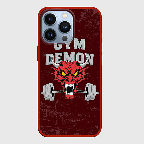 Чехол iPhone 13 Pro Gym demon / 3D-Красный – фото 1