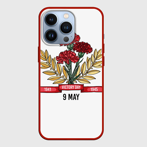 Чехол iPhone 13 Pro 9 Мая victory day / 3D-Красный – фото 1