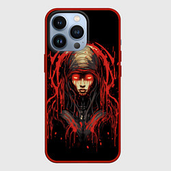 Чехол для iPhone 13 Pro Инопланетная кибер-девушка, цвет: 3D-красный