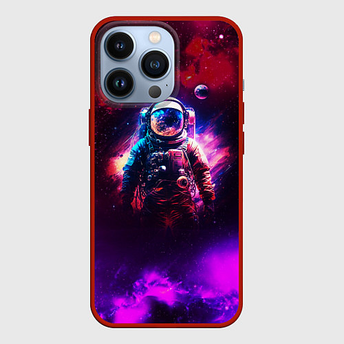 Чехол iPhone 13 Pro Космонавт пламенный / 3D-Красный – фото 1