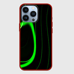 Чехол для iPhone 13 Pro Color green light green black, цвет: 3D-красный