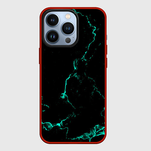 Чехол iPhone 13 Pro Color black turquoise / 3D-Красный – фото 1