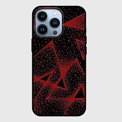 Чехол для iPhone 13 Pro Triangles with dots, цвет: 3D-черный