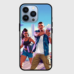 Чехол для iPhone 13 Pro GTA 6 главные герои, цвет: 3D-черный
