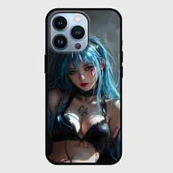 Чехол для iPhone 13 Pro Аниме девушка с синими волосами, цвет: 3D-черный