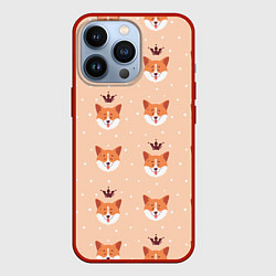 Чехол iPhone 13 Pro Паттерн с милыми мордочками собак породы корги