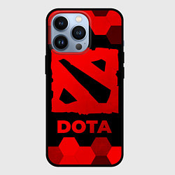 Чехол для iPhone 13 Pro Dota - red gradient, цвет: 3D-черный