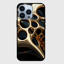 Чехол для iPhone 13 Pro Черно-золотая абстракция, цвет: 3D-черный