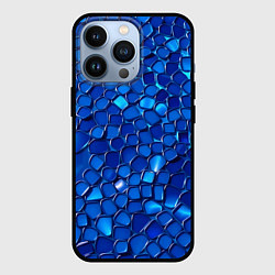 Чехол для iPhone 13 Pro Блестящие синие отражения, цвет: 3D-черный
