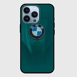 Чехол для iPhone 13 Pro Логотип BMW на зелёном фоне, цвет: 3D-черный