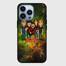 Чехол для iPhone 13 Pro Карикатура грууппы ACDC, цвет: 3D-черный