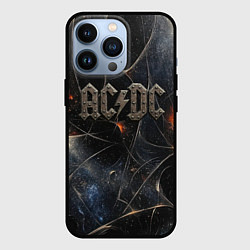 Чехол для iPhone 13 Pro ACDC лого из металла, цвет: 3D-черный