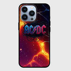 Чехол для iPhone 13 Pro ACDC логотип в градиенте, цвет: 3D-черный