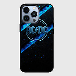 Чехол для iPhone 13 Pro ACDC черно-синяя текстура, цвет: 3D-черный