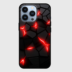 Чехол для iPhone 13 Pro Красная неоновая броня, цвет: 3D-черный