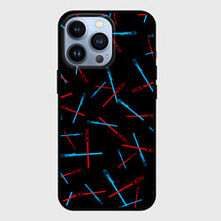 Чехол для iPhone 13 Pro Паттерн из световых мечей, цвет: 3D-черный