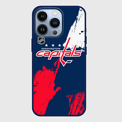 Чехол для iPhone 13 Pro Вашингтон Кэпиталз - брызги красок, цвет: 3D-тёмно-синий
