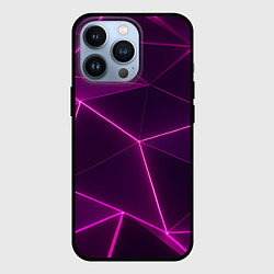 Чехол для iPhone 13 Pro Плиты с фиолетовыми гранями, цвет: 3D-черный