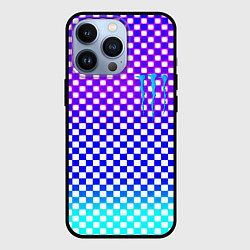 Чехол для iPhone 13 Pro Monster шахматная клетка градиент, цвет: 3D-черный