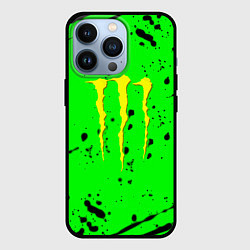 Чехол для iPhone 13 Pro Monster energy кислотные брызги, цвет: 3D-черный