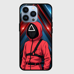 Чехол для iPhone 13 Pro Игра в кальмара - страж в стиле аниме, цвет: 3D-черный