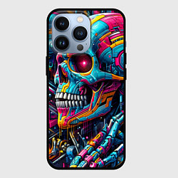 Чехол для iPhone 13 Pro Cyber skull - pattern, цвет: 3D-черный