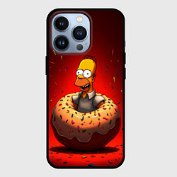 Чехол для iPhone 13 Pro Гомер в пончике, цвет: 3D-черный