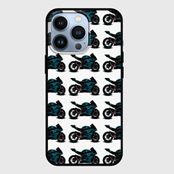Чехол для iPhone 13 Pro Motorbike blue, цвет: 3D-черный