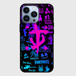 Чехол iPhone 13 Pro Fortnite x doom neon logo