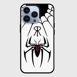 Чехол для iPhone 13 Pro Паук на белом - the web of Fate, цвет: 3D-черный