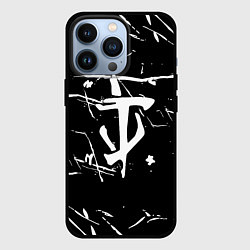 Чехол для iPhone 13 Pro Doom logo штрихи, цвет: 3D-черный