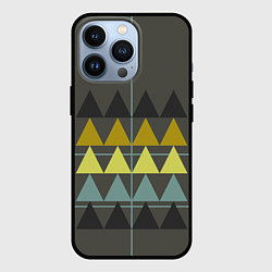 Чехол для iPhone 13 Pro Абстрактный лес, геометрический с однотоном, цвет: 3D-черный