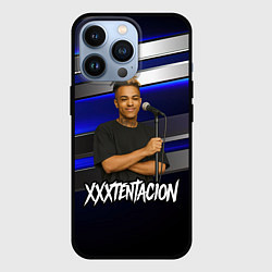 Чехол для iPhone 13 Pro XXXTentacion с микрофоном довольный, цвет: 3D-черный