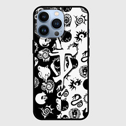 Чехол для iPhone 13 Pro Doom anime black pattern, цвет: 3D-черный