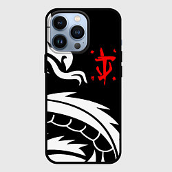 Чехол для iPhone 13 Pro Doom dragon steel, цвет: 3D-черный