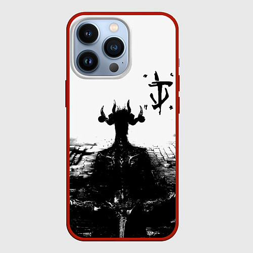 Чехол iPhone 13 Pro Doom демон марса / 3D-Красный – фото 1