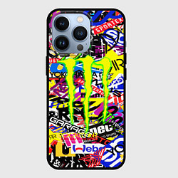 Чехол iPhone 13 Pro Monster energy бренды стикеры