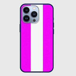 Чехол для iPhone 13 Pro Color white and pink, цвет: 3D-тёмно-синий