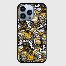 Чехол для iPhone 13 Pro Комикс, цвет: 3D-черный