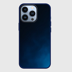 Чехол для iPhone 13 Pro Синий дым на черном, цвет: 3D-тёмно-синий