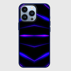 Чехол для iPhone 13 Pro Color black neon stripes, цвет: 3D-тёмно-синий
