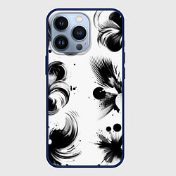 Чехол для iPhone 13 Pro Чёрно-белая абстракция нейроарт, цвет: 3D-тёмно-синий