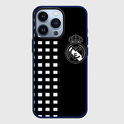 Чехол для iPhone 13 Pro Real Madrid клетка, цвет: 3D-тёмно-синий