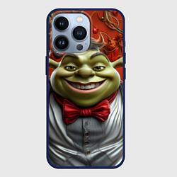 Чехол для iPhone 13 Pro Шрек в деловом костюме, цвет: 3D-тёмно-синий