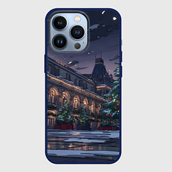 Чехол для iPhone 13 Pro Новогодняя Московская ночь, цвет: 3D-тёмно-синий