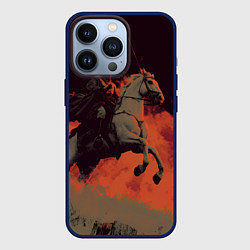Чехол для iPhone 13 Pro Всадник на лошади, цвет: 3D-тёмно-синий
