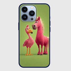Чехол для iPhone 13 Pro Розовые они такие, цвет: 3D-тёмно-синий